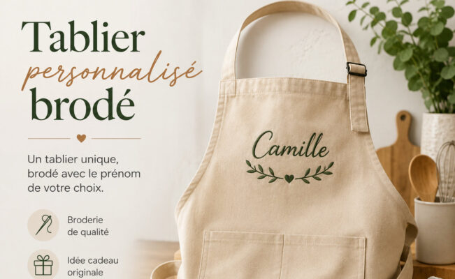 Tablier personnalisé brodé