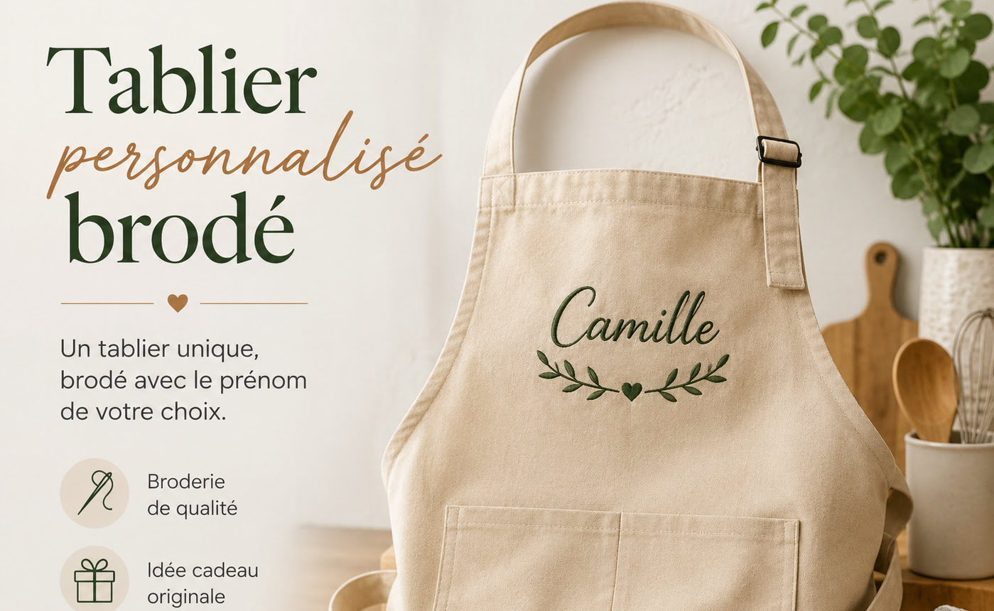 Tablier personnalisé brodé
